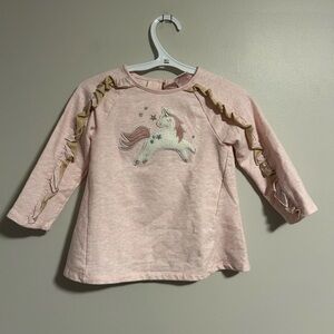 Lulurain 24m Pink Unicorn Kids sweater with Ruffle Sleeves